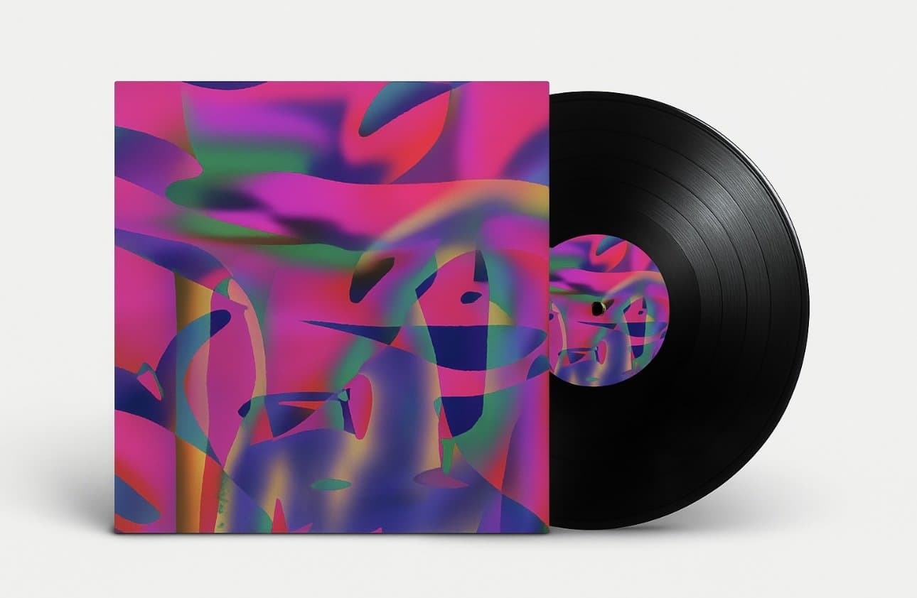 Sleeve mockup, pink artwork