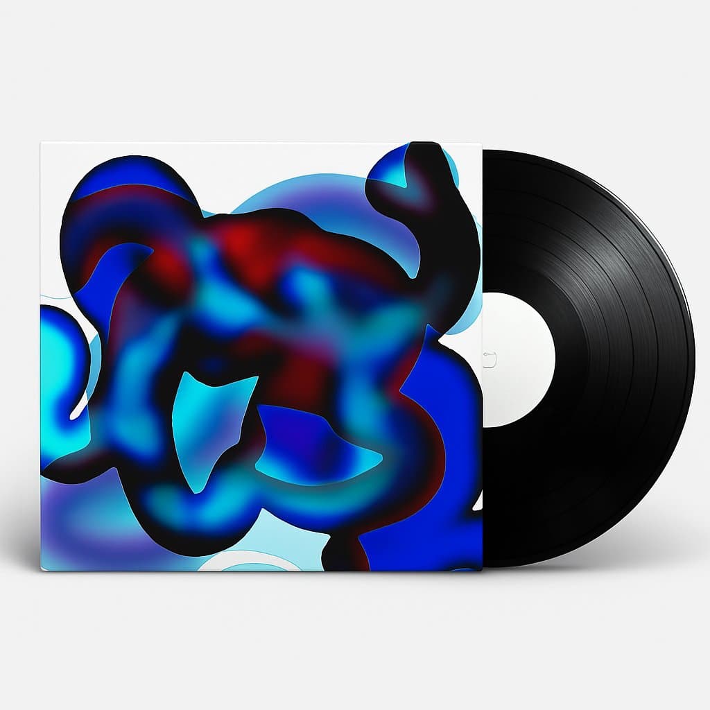 Sleeve mockup of the cyan artwork