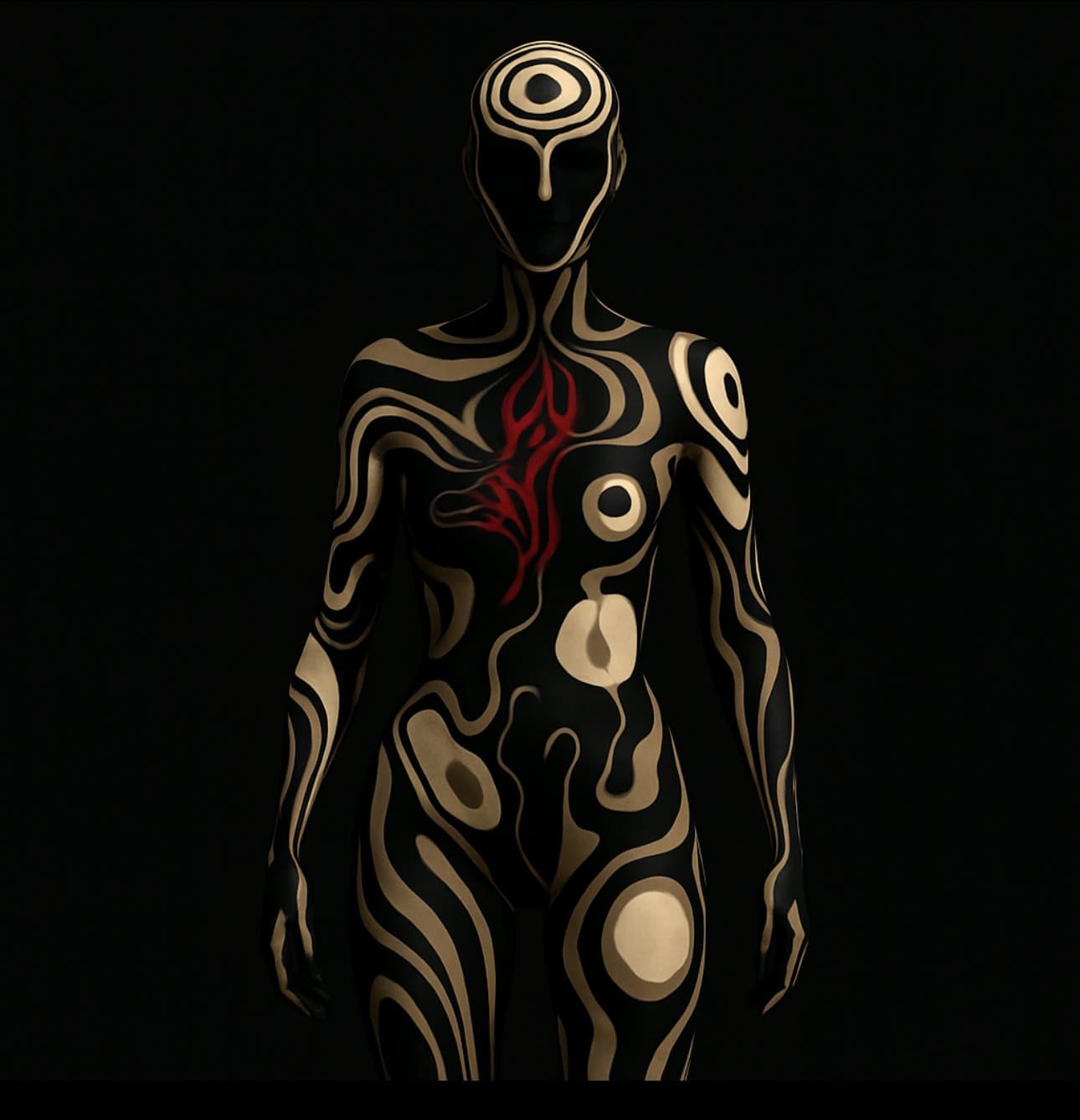 Painted figure, front