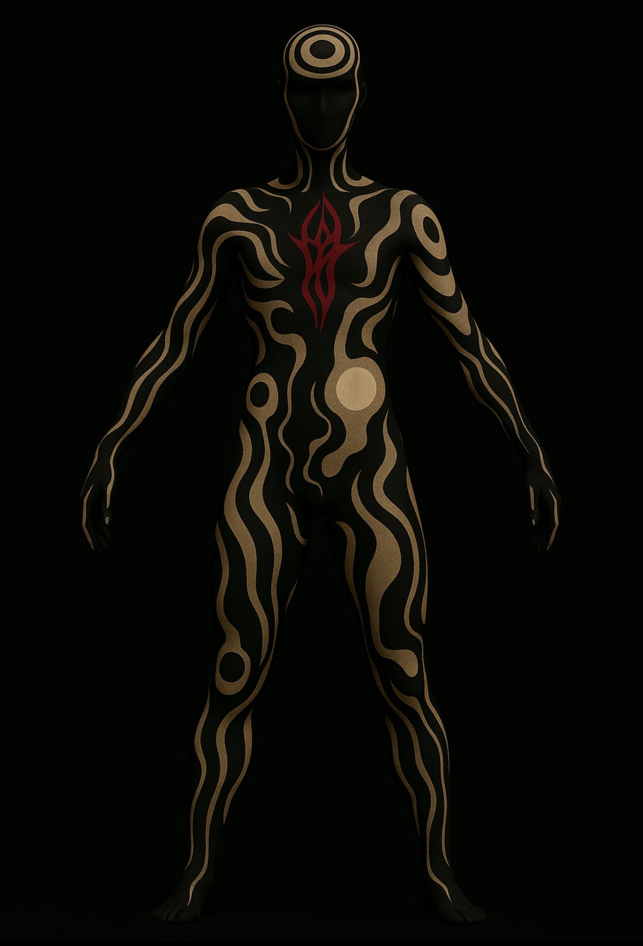 Painted figure, standing
