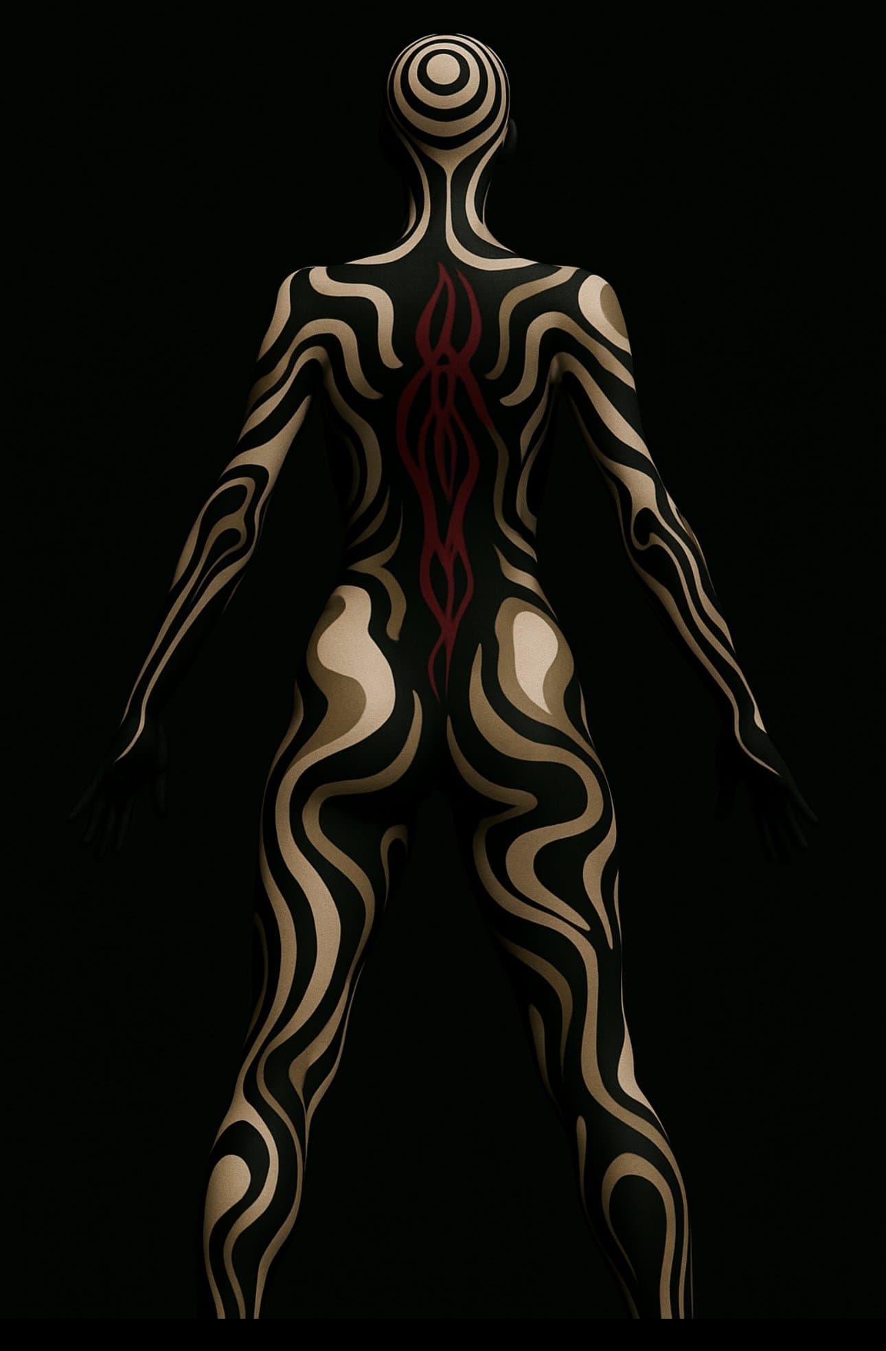 Painted figure, back